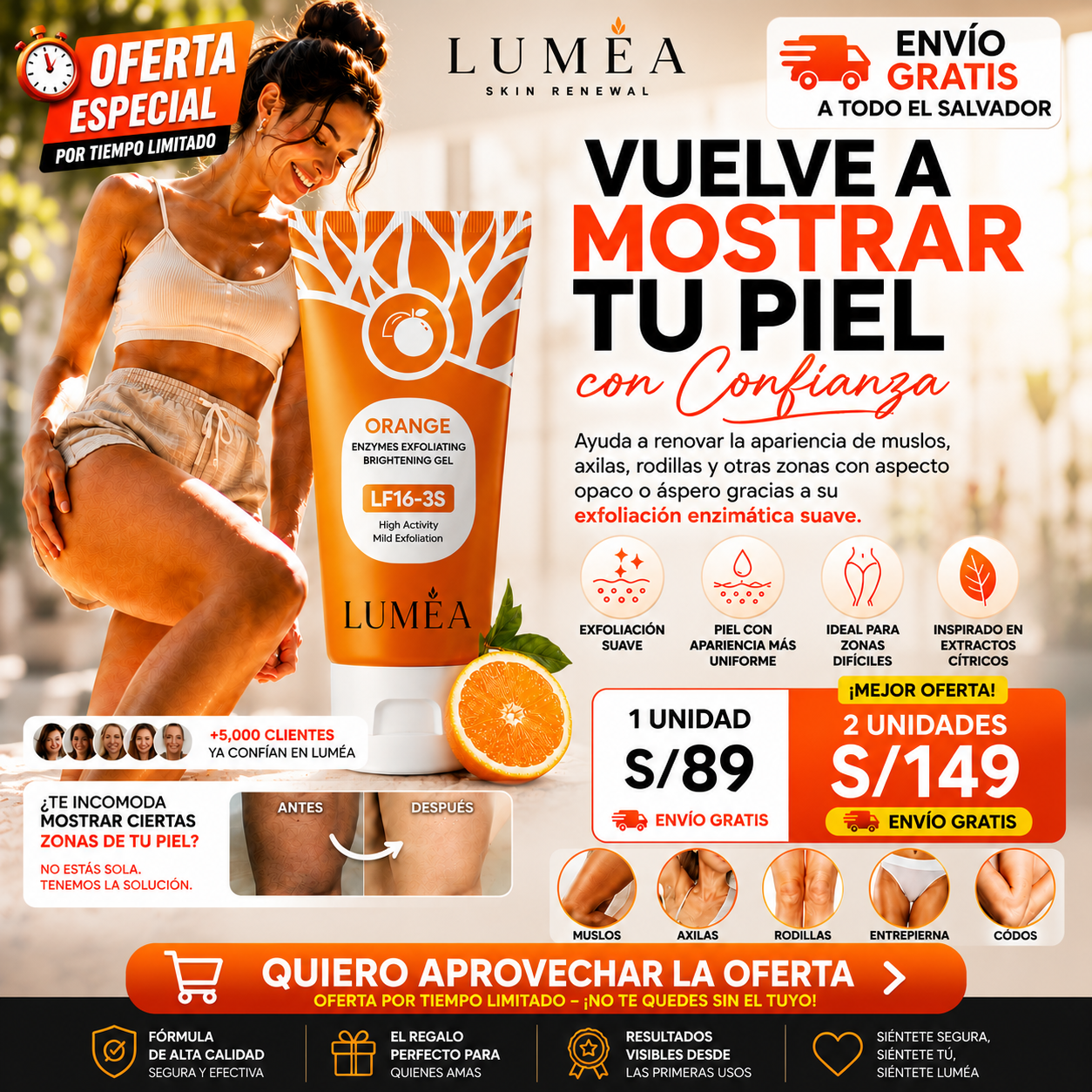 Gel Exfoliante para Zonas Oscuras: Piel Más Suave, Luminosa y Uniforme